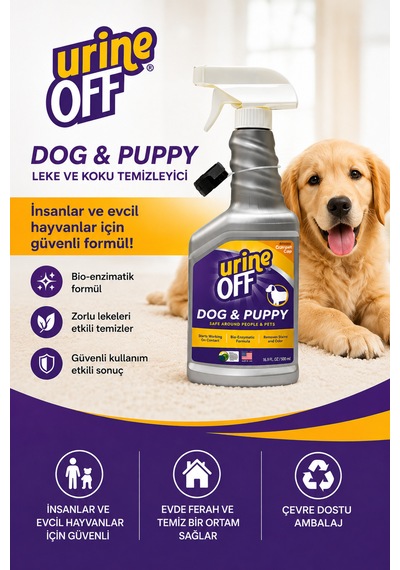 Urine Off Köpek İdrar Kokusu Ve Lekesi Giderici Enzimatik Temizleyici Sprey 500 Ml