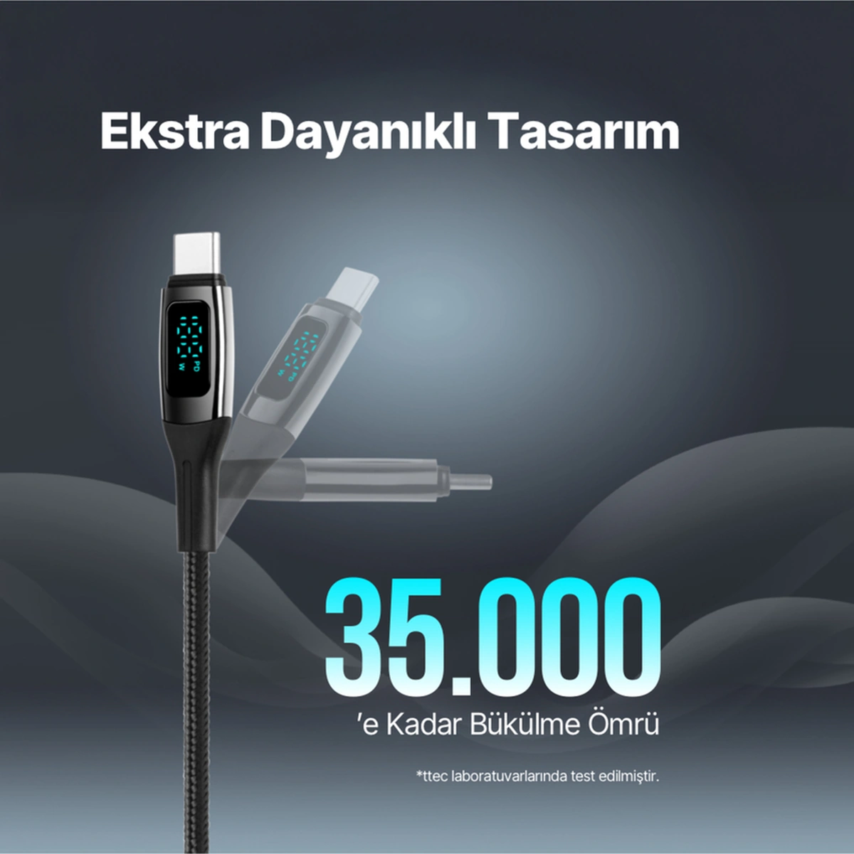 Alumicable Lcd Usb-c Usb-c 100w Pd/qc 150cm Hızlı Şarj/data Kablosu ,siyah