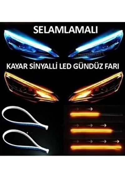Kıngstar Far Üstü Sinyalli Kayar Led. 60Cm
