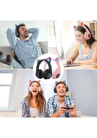 Kedili Kablosuz Bluetooth Kulaklık Led Işıklı Mikrofonlu Raydolu Fm Çocuk Kulaklığı, Kulak Üstü Sevimli Kedi Kulaklık Led Işıklı Katlanabilir Kablosuz Kulaklık Okul/tablet/pc/telefon Siyah Kedili Kablosuz Bluetooth Kulaklık Led Işıklı Mikrofonlu Raydolu Fm Çocuk Kulaklığı, Kulak Üstü Sevimli Kedi Kulaklık Led Işıklı Katlanabilir Kablosuz Kulaklık Okul/tablet/pc/telefon Siyah
