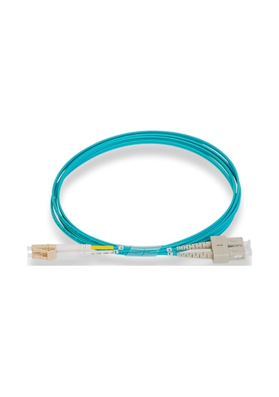 2M Lc-Sc Duplex Om4 Multimode Ofnr 2.0Mm Fiber Optik Patch Kablo
