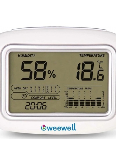 Weewell Oda Nem Ve Sıcaklık Ölçer Termometre Whm140