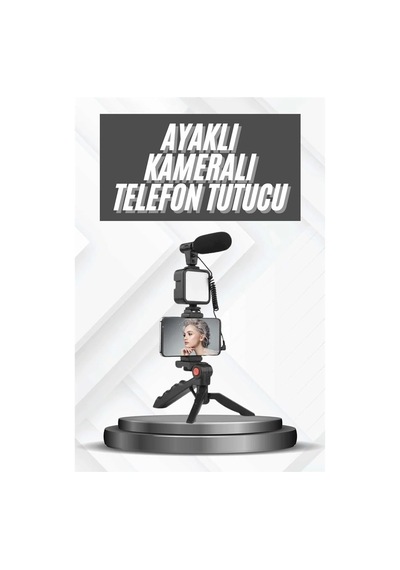 Mey İthalat Telefon Tutucu Mikrofonlu Işıklı Youtuber Video Kayıt Diğer