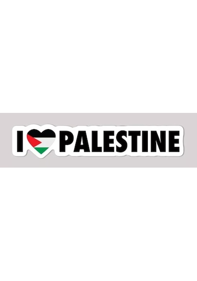 Kalp Filistin Araba Sticker Etiket 18 Cm 2 Adet
