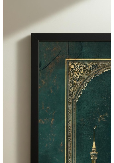 1 Adet Siyah Ahşap Çerçeveli Minimalist Manzara Vintage Tablo