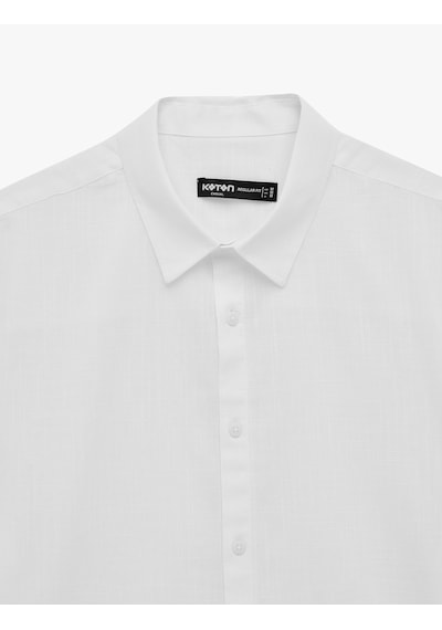 Koton Regular Fit Klasik Yaka Pamuklu Kısa Kollu Gömlek Beyaz 6sam60012hw