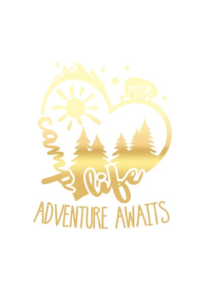 Camp Life Sticker 17x17 Cm Gold