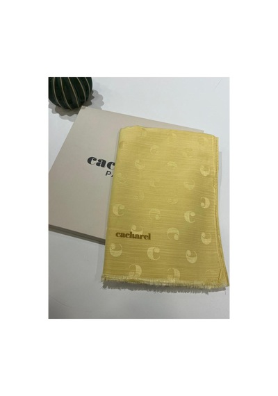 Cacharel Pamuk İpek Monogram Şal 9112977 Sarı - 961 Sarı - 961