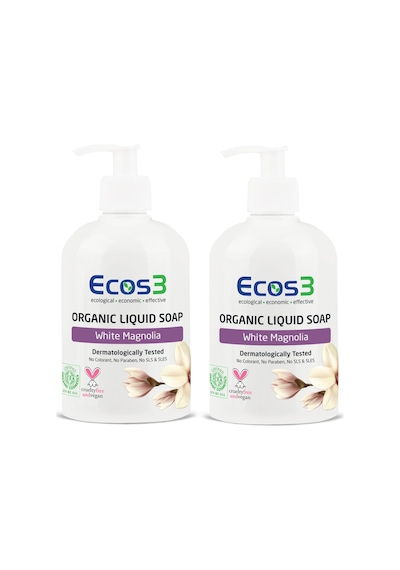 Ecos3 Organik Beyaz Manolya Sıvı Sabun 500 ML x 2