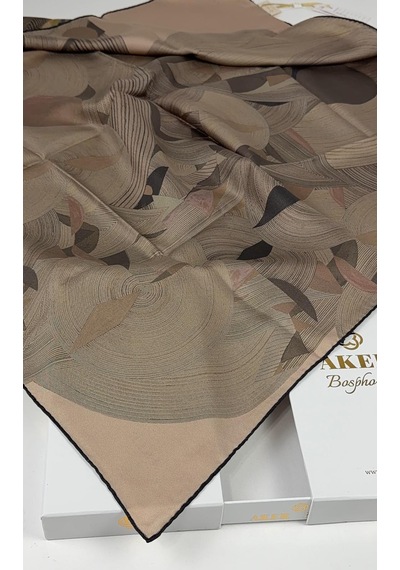Aker Bosphorus Çift Taraflı İpek Twill Eşarp 89147112 Yeşil-somon