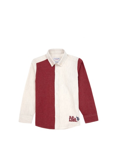 U.s. Polo Assn. Erkek Çocuk Plum Gömlek Desenli 50316683-vr177 New Plum