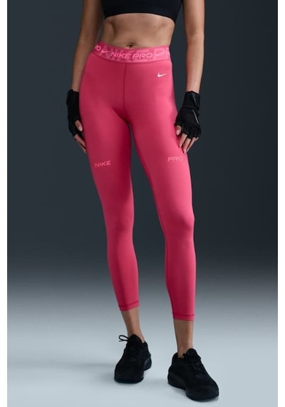 Nike Pro Mid Rise 7/8 Graphic Leggings Kadın Toparlayıcı Spor Tayt Pembe Pembe