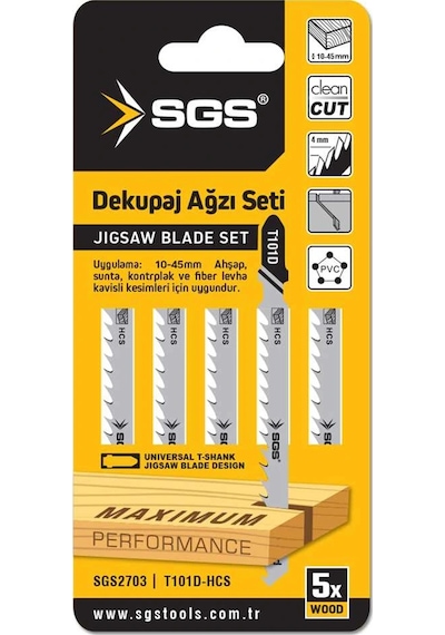 Sgs Dekupaj Ağzı Ahşap T101d 5 Li Set