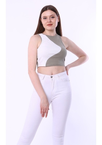 Rooted-kadın Bisiklet Yaka Sıfır Kol Crop Bluz&atlet Mint