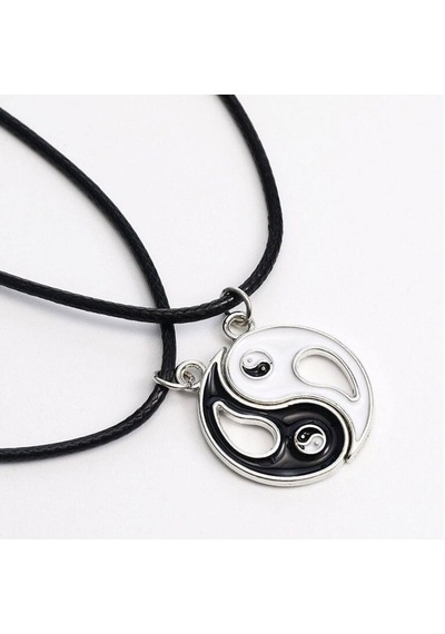Best Friends Ying Yang İkili Arkadaşlık Sevgili Kolye Siyah - Beyaz