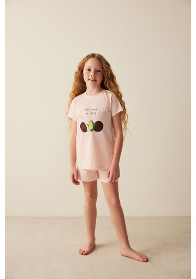Penti Kız Çocuk Avokado Baskılı Pijama Takımı Pembe