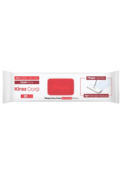 Sleepy Easy Clean Kiraz Çiçeği Mopa Uyumlu Yer Temizlik Havlusu&Mendili 20 Yaprak