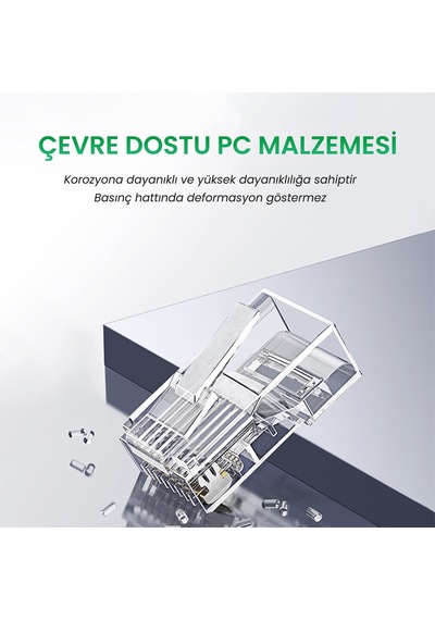 Veggieg Cat6e Rj45 Jack 8p8c Ethernet Konnektörü Altın Kaplama 102 Adet