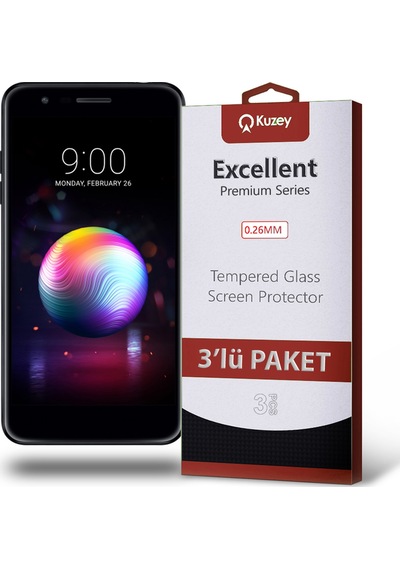 LG K11 ile Uyumlu Kırılmaz Temperli Ekran Koruyucu Cam Ekonomik 3'lü Paket