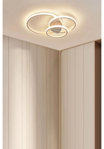 3lü Halka Model Plafonyer Modern Beyaz Işık Ultra Power Avize