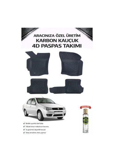 Fiat Albea 2002 Model Aracınıza Özel Karbon Kauçuk Paspas Takımı