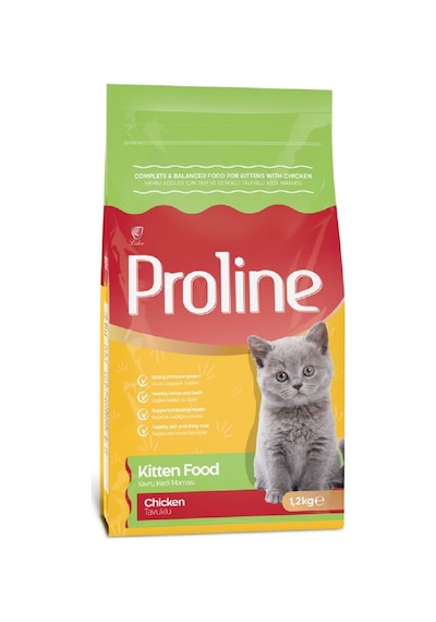 Proline Tavuklu Yavru Kedi Maması 2 x 1200 G + Konserve Mama