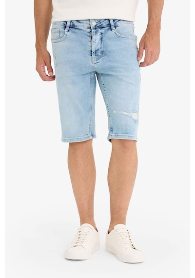 DeFacto Slim Fit Dar Kesim Jean Bermuda Şort F4685AX25SMNM39