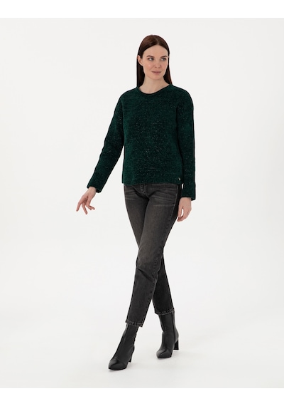 Pierre Cardin Kadın Koyu Yeşil Kazak /triko 50290610-vr079 Koyu Yeşil