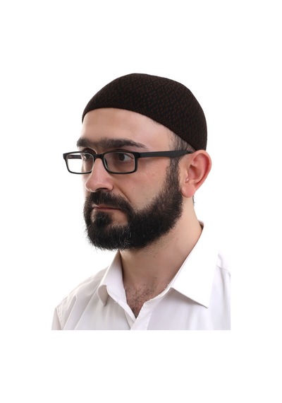 Koyu Kahverengi Kışlık Orlon Namaz Takkesi Baklava Desenli Takke Kahverengi