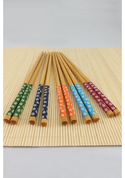 Digithome Bambu 10 Lu Chopsticks Yemek Çubuğu Seti Thn75537 - Hyt Çok Renkli