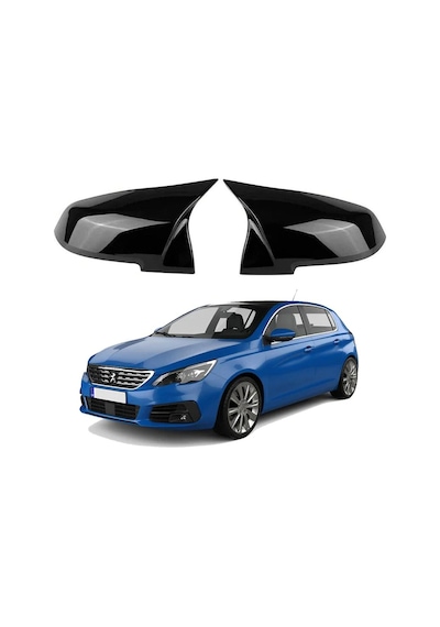 Peugeot 308 Yarasa Ayna Kapağı 2014 ve Üzeri Parlak  Siyah