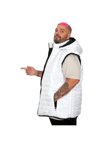 Mode Xl Battal Beden Erkek Kapitone Yelek 25709 Ekru