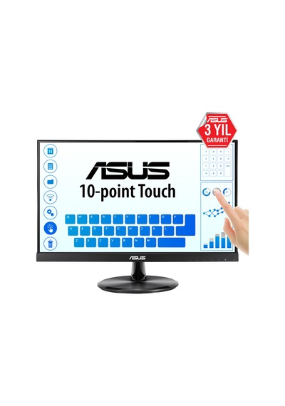 ASUS VT229H 21.5 IPS 1920x1080 5MS HDMI VGA VESA 3YIL 10 PARMAK DOKUNMATIK.CERCEVESIZ.EYECARE. FLICKER-FREE.DUSUK MAVI ISIK