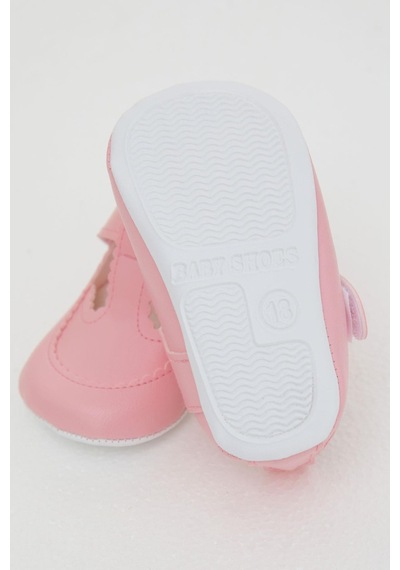 Bebiccino Kız Bebek Patik Ayakkabı Cırtlı 18-19 Numara, Pembe