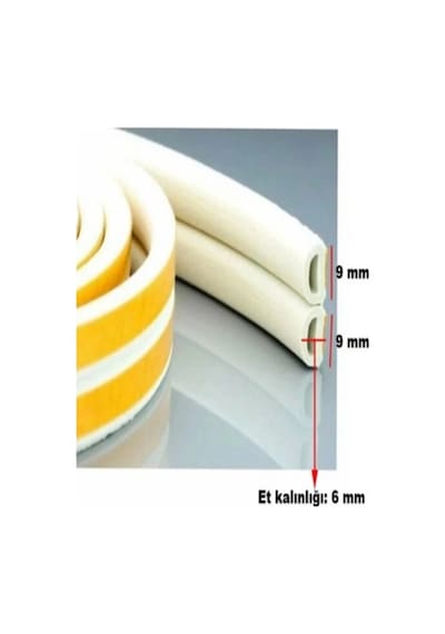 Kalın Kauçuk 2x50 100 Mt Ekstra Uzun Beyaz Kapı Pencere Fitili Soğuk Koruyucu Geçirmez İzolasyon 100 M