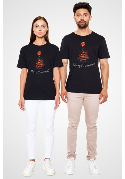 Flood Of Style Yılbaşı Yeni Yıl Christmas Siyah Unisex Tişört T-shirt