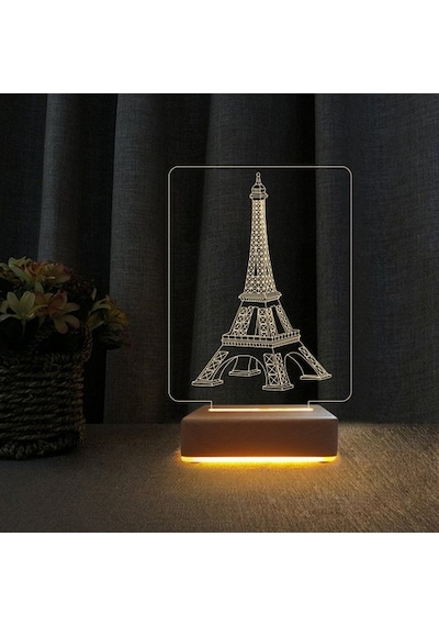 Sevgili Hediyesi Eyfel Tasarım 3D Led Gece Lambası Aşk Lambası