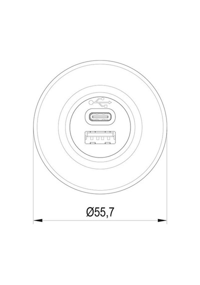 Sanel 12v-24v Telefon Şarj Cihazı Usb/type-a Yt 2 X 1a Mavi Led Işık