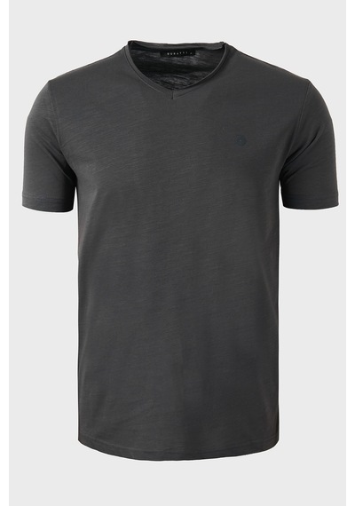 Buratti Pamuklu Regular Fit V Yaka T Shirt Erkek T Shirt 5902719 Antrasit