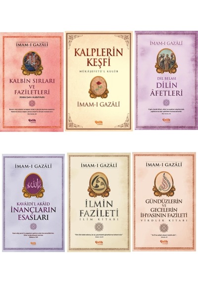 İmam-ı Gazali Seri Kalplerin Keşfi-Dilin Afetleri 6'lı Set - 549643557