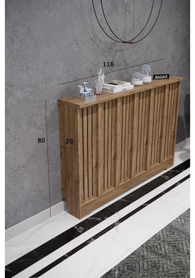 Petek Kaplama Kalorifer Peteği Kapatma Dekoratif Dresuar İç Ölçü 116 Cm Dış Ölçü 120 Petek 116 Çam D2
