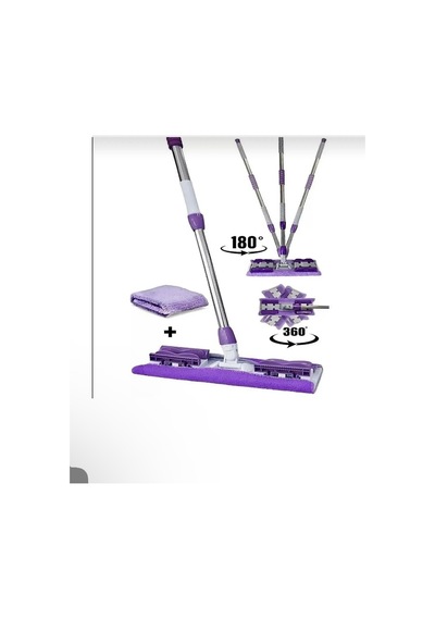 Mor 1 Adet Yedek Bez Hediyeli Yer Mopu Fayans Duvar Yüzey Temizlik Mikrofiber Mop