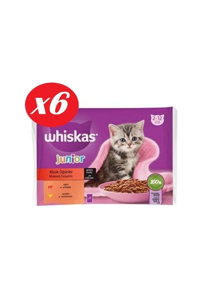 Whiskas Junior Yavru Kedi Sığırlı Tavuklu 4x85 Gr Set 6'lı