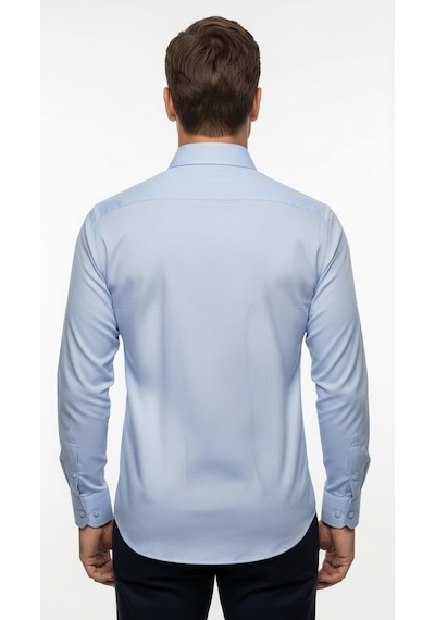 Plus Scorpion Erkek Beyaz Klasik Gömlek Slim Fit, Düz Model, Şık Ofis & Günlük Kombin Mavi