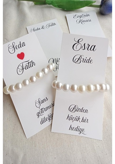 İnci Nedime Bileklik - 18 Adet Hediyelik Bileklik - Bride Hediye