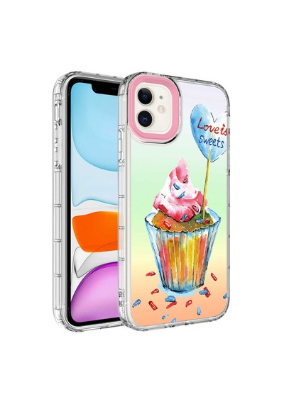 Apple Uyumlu iPhone 11 Kamera Korumalı Renkli Desenli Sert Silikon Zore Korn Kapak