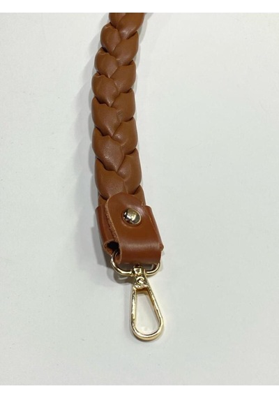 Karantuhafiye Çanta Sapı / Saç Örgü Tekli Çanta Sapı /70 Cm Taba Taba