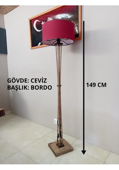 Ahşap Lambader Ve Köşe Lambası Bordo