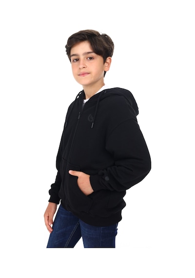 Toontoy Kids Toontoy Erkek Çocuk Kapüşonlu Fermuarlı Cepli Düşük Omuz Baskılı Örme Hırka - 3 İplik Şardonsuz Siyah Toontoy Kids Toontoy Erkek Çocuk Kapüşonlu Fermuarlı Cepli Düşük Omuz Baskılı Örme Hırka - 3 İplik Şardonsuz Siyah