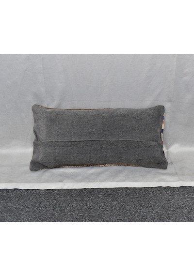 Zehra Abla Halı Yeni El Dokuma Dekoratif Lumbar Kilim Kırlent Yastık Kılıfı 6865 Çok Renkli